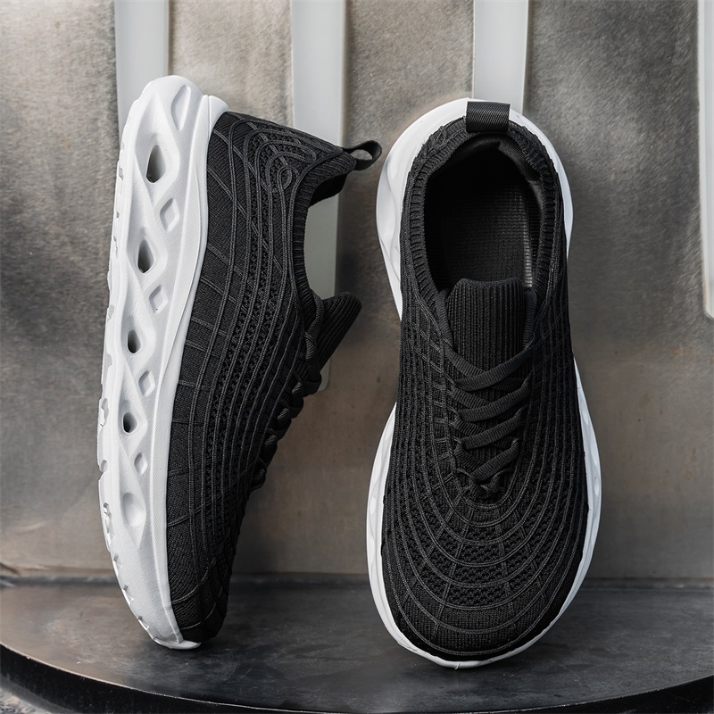 Shock Absorbing Gym Trainers - Nre Trend Herensneakers Lichtgewicht Ademend Gebreide