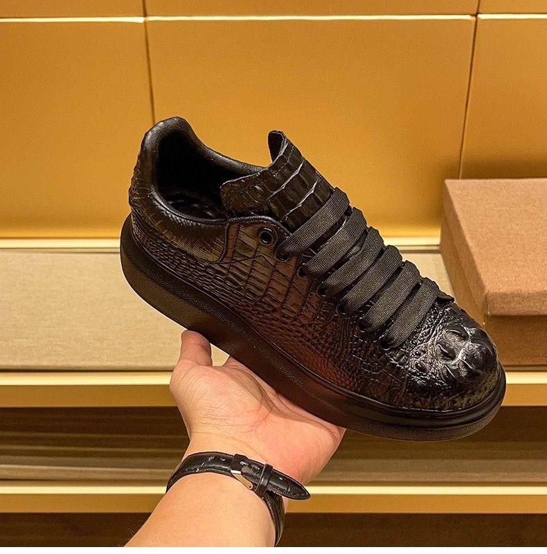 Breathable Mesh Athletic Shoes - 2025 zomer krokodil print zwarte heren