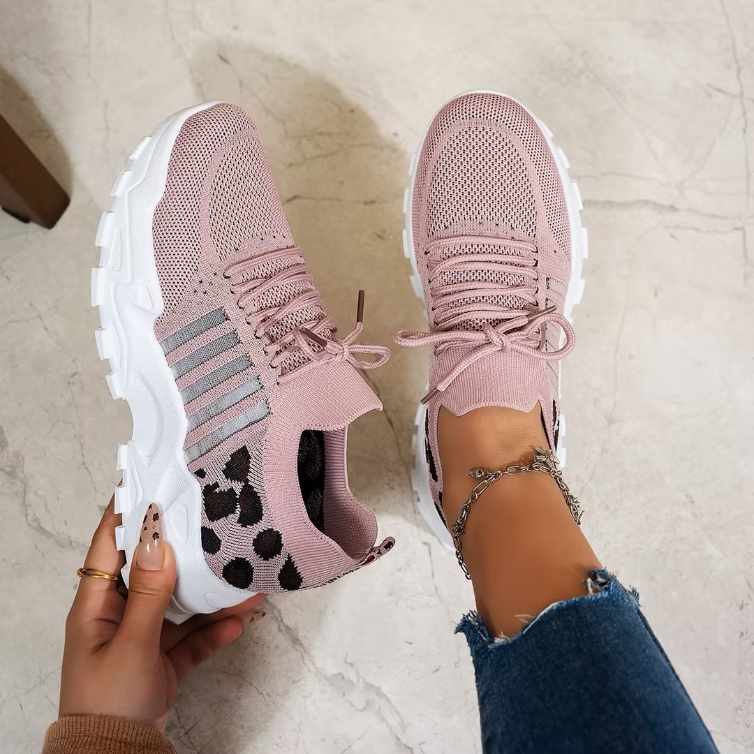 Dames lente-herfst gebreide sn - Knit Fabric Lace Up Sneakers recensie en prijs
