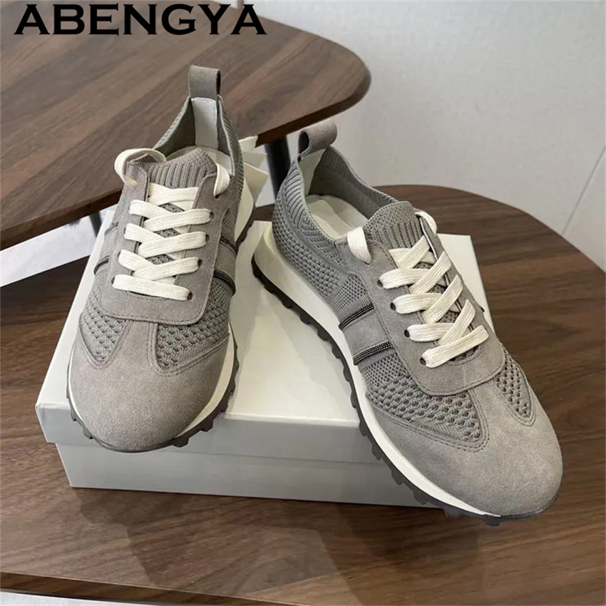 2026 Lente Hot Sale Gebreide V - Knit Fabric Lace Up Sneakers recensie en prijs