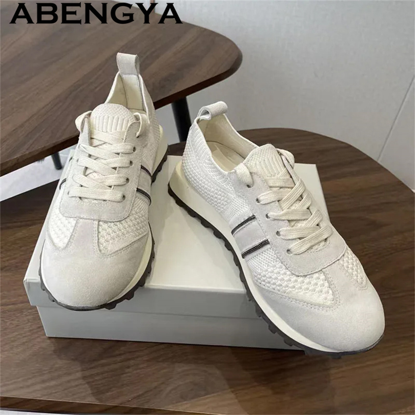 2026 Lente Hot Sale Gebreide V - Knit Fabric Lace Up Sneakers recensie en prijs